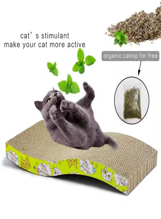 PET FUN وسادة خدش للقطط من بيت فن مع النعناع البري | وسادة خدش قابلة للعكس مصنوعة من الكرتون المموج للقطط والقطط الصغيرة | حصيرة خدش لحماية الأثاث واللعب والراحة (عبوة من قطعتين، شكل مسطح) - Image 4